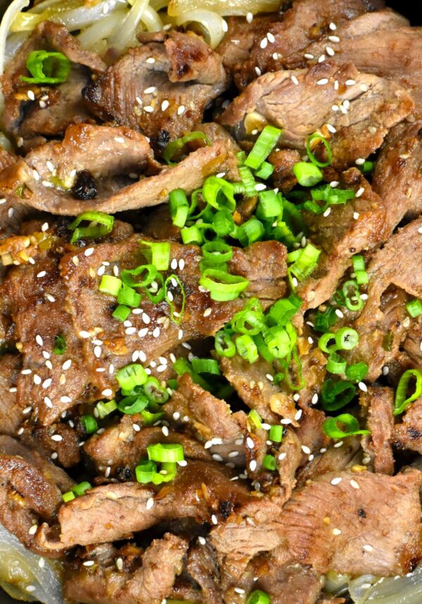 This easy Beef Bulgogi, aka Korean BBQ beef, recipe features beautifully marinated steak that cooks in a flash on stovetop or on the grill.
