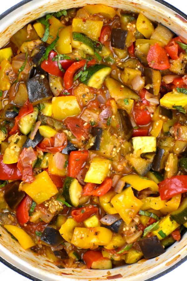 This easy Ratatouille recipe stars a variety of fresh summer veggies. It's a classic French stew that's perfect for a meatless dinner, or as a side dish.